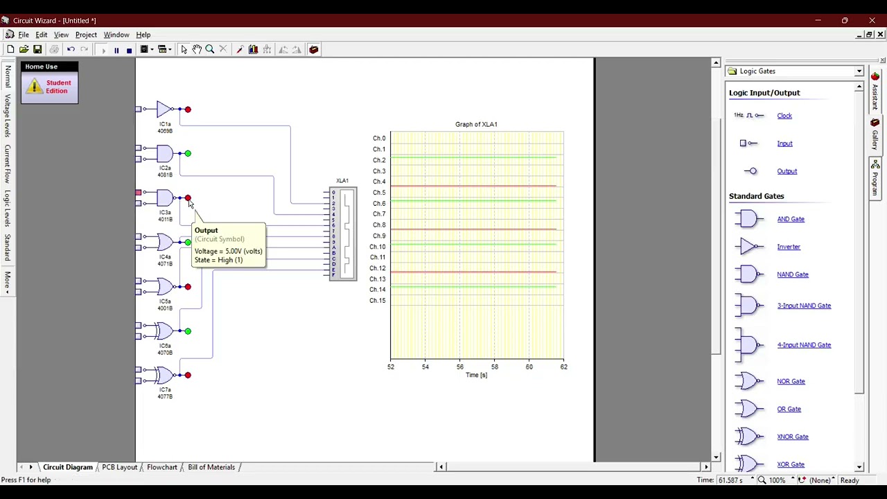 การต่อ logic gate พื้นฐาน ด้วย circuit  wizard