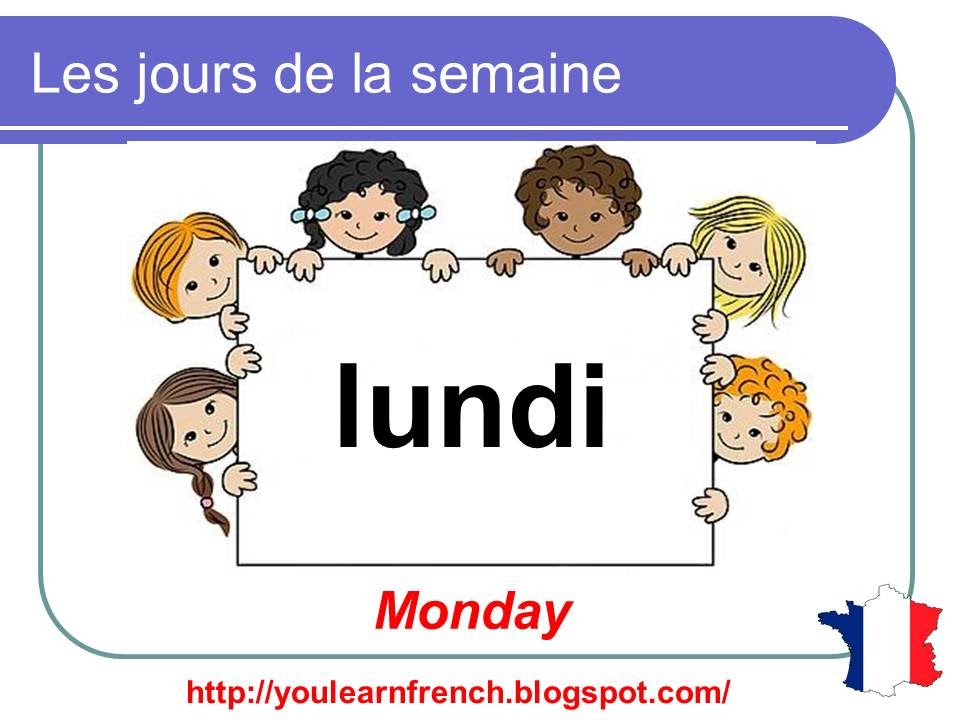 French Lesson 5 - DAYS OF THE WEEK in French Jours de la semaine fran&ccedil;ais Dias de la semana franc&eacute;s