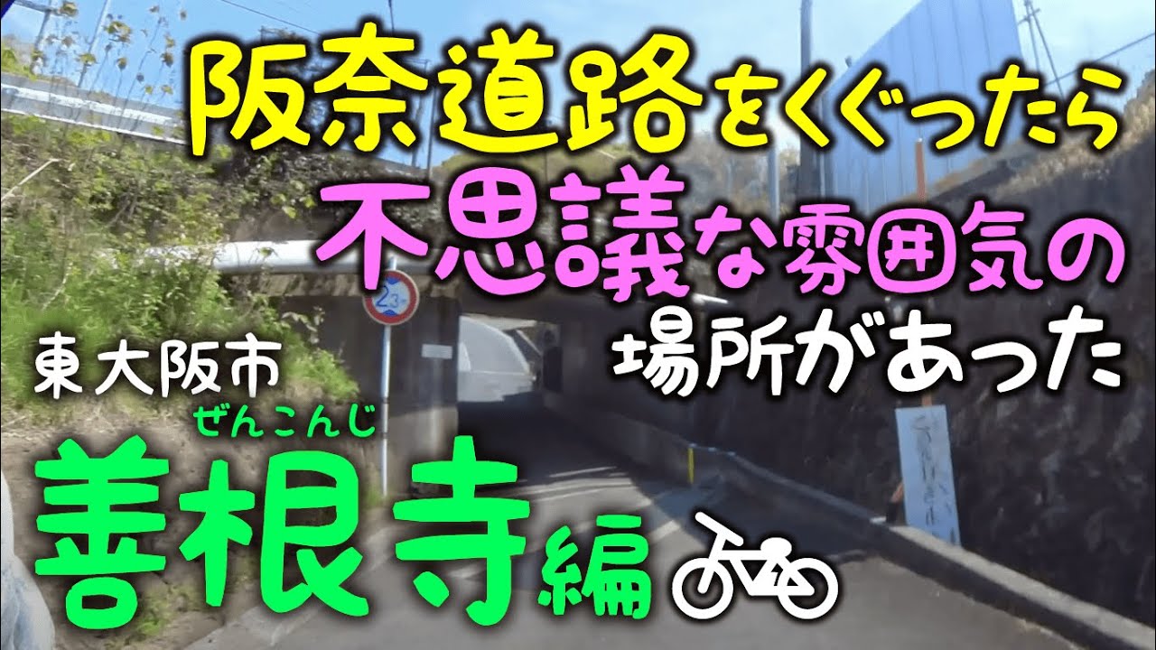 阪奈道路の下をくぐったら不思議な雰囲気の場所のある東大阪市善根寺町を電動アシスト自転車でブラブラ(TB1e)【大阪城残念石もあるよ】