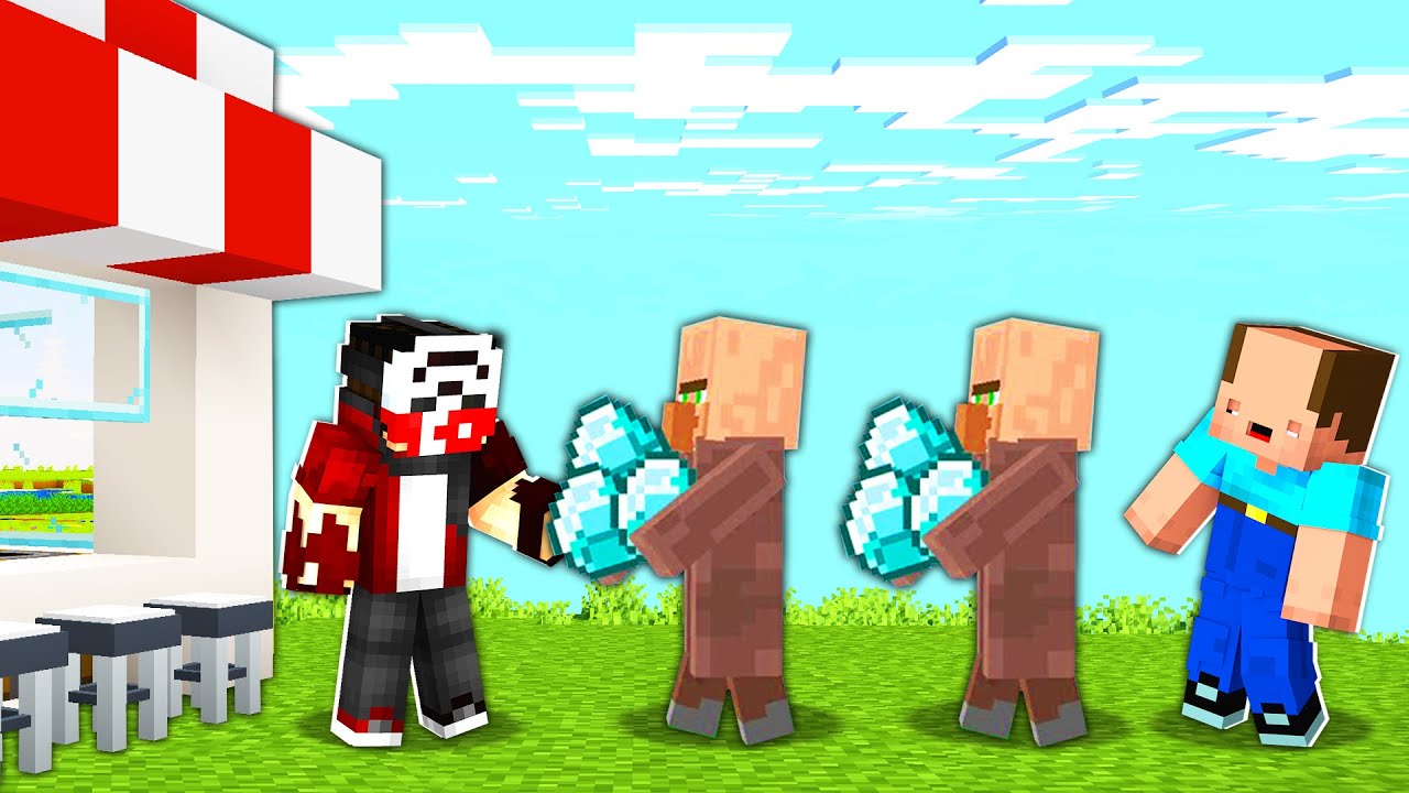 TERS MASKE ZENGİN OLMAK İÇİN DÜKKAN YAPTI !! - Minecraft
