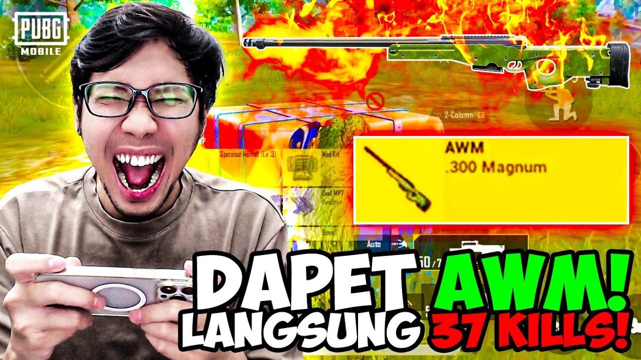 BENERAN NIH?! GA SENGAJA DAPAT AWM DI JALAN LANGSUNG DAPAT 37 KILLS! - PUBG MOBILE