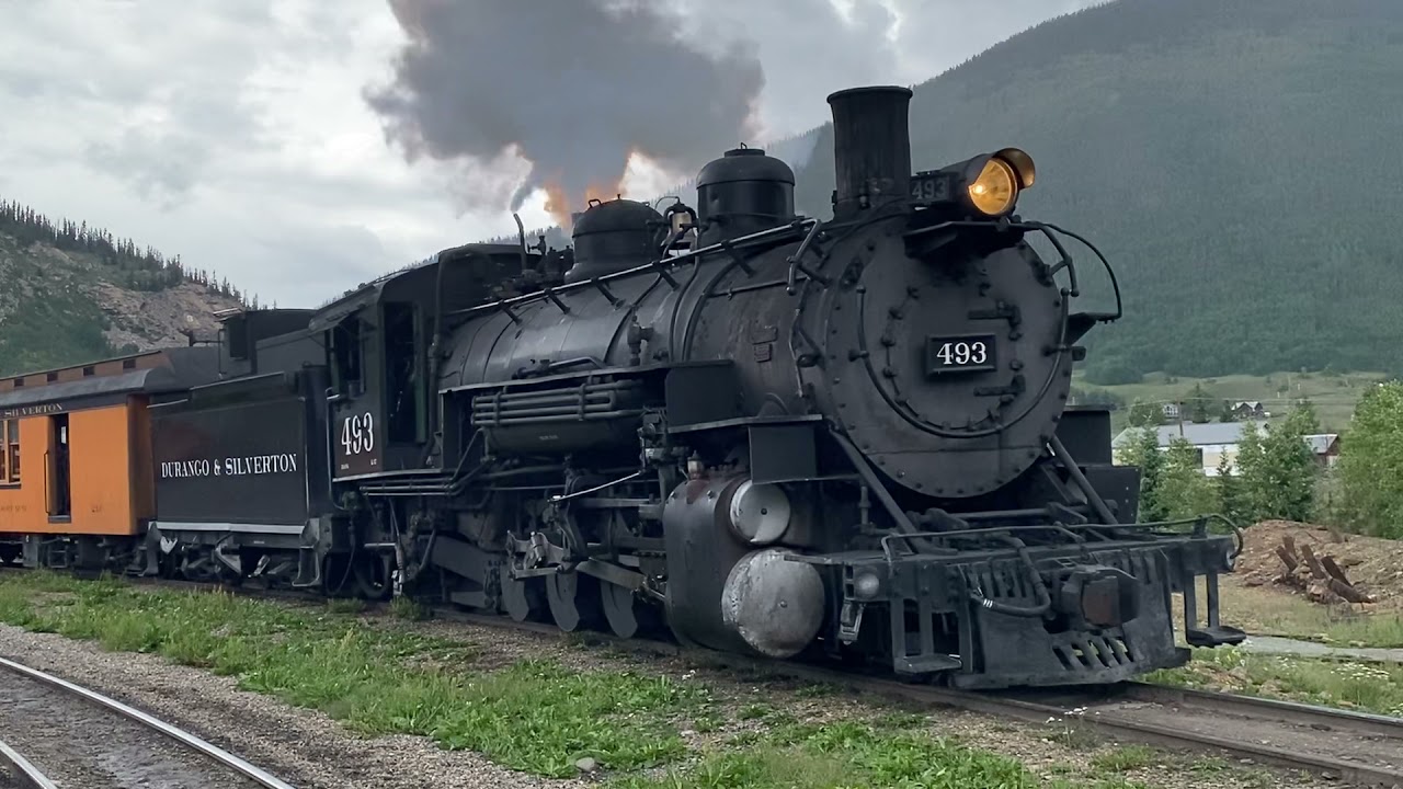 D&SNG 493 Blows 10 Minute Warning Whistle At Silverton