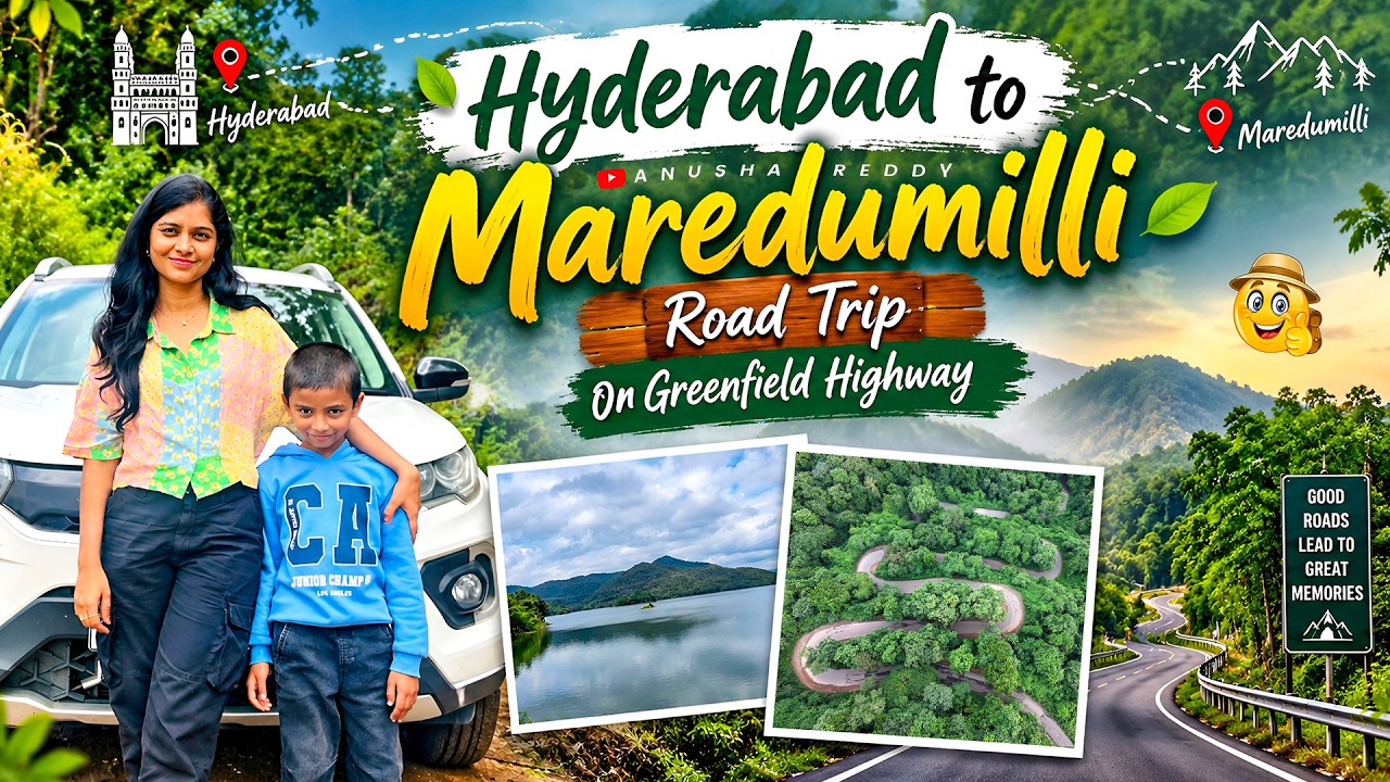 Hyderabad to Maredumili Road Trip🏔️🚗 | Scenic roads, Forests & Eastren Ghats | Travel vlog |Food |