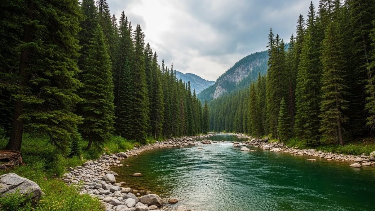 Gentle River in Forest 🌿🌊 Calm Nature Ambience for Meditation and Relaxation #2101