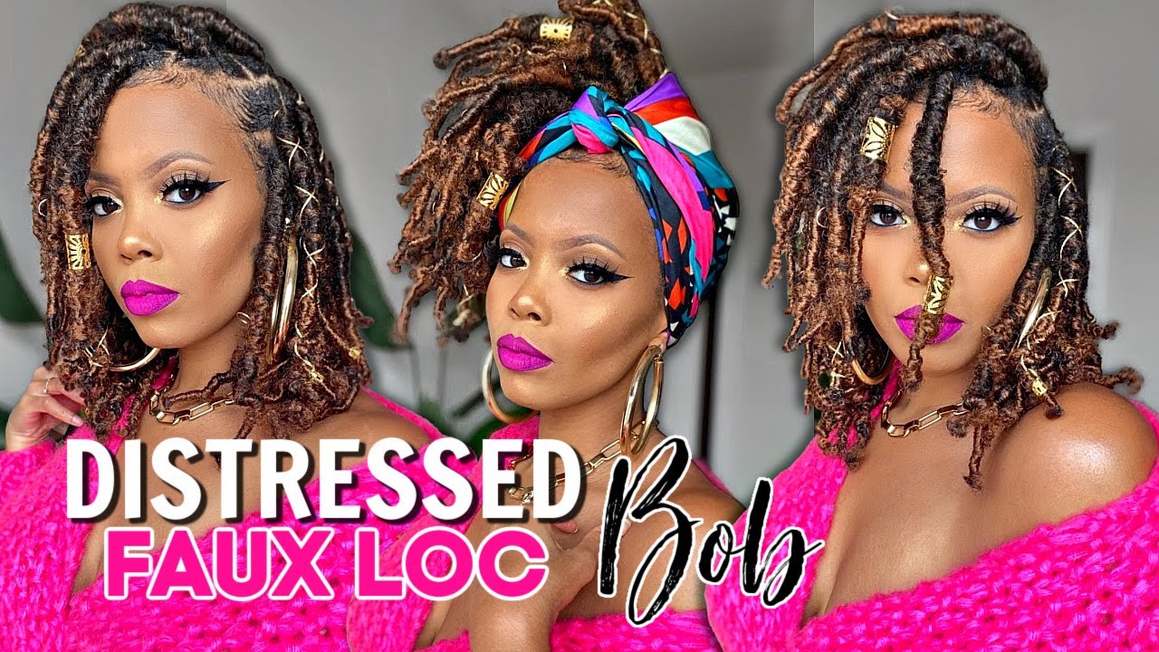 😱 $16 DISTRESSED Faux Loc Bob NO BRAIDS NO TENSION Best 4C Hair TEXTURE Loc OUTRE SPRINGY AFRO TWIST