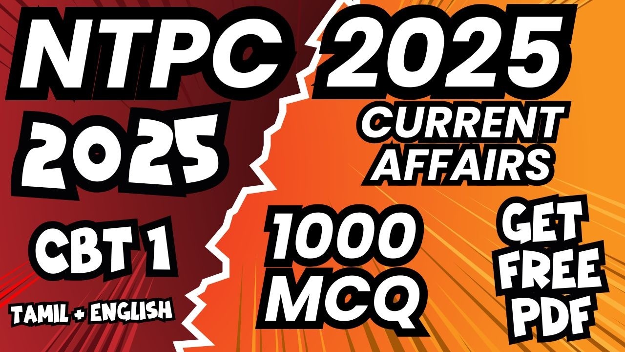 🚆 RRB NTPC CBT1 2025 | 1000 MCQ Mega Practice Marathon | Exam Starts March 16 | Boopathi Sir 💯