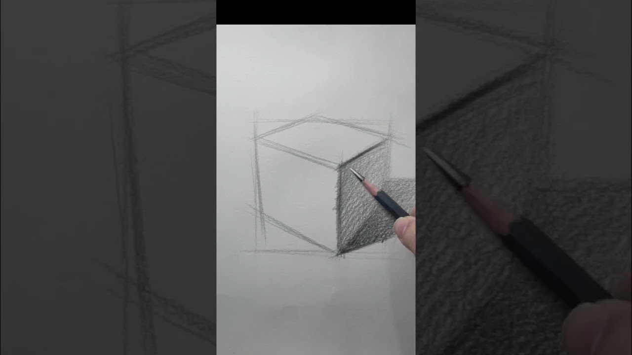 简单几何体素描基础教程&mdash;&mdash;正方体#   学画画 #零基础素描教学 #日常vlog