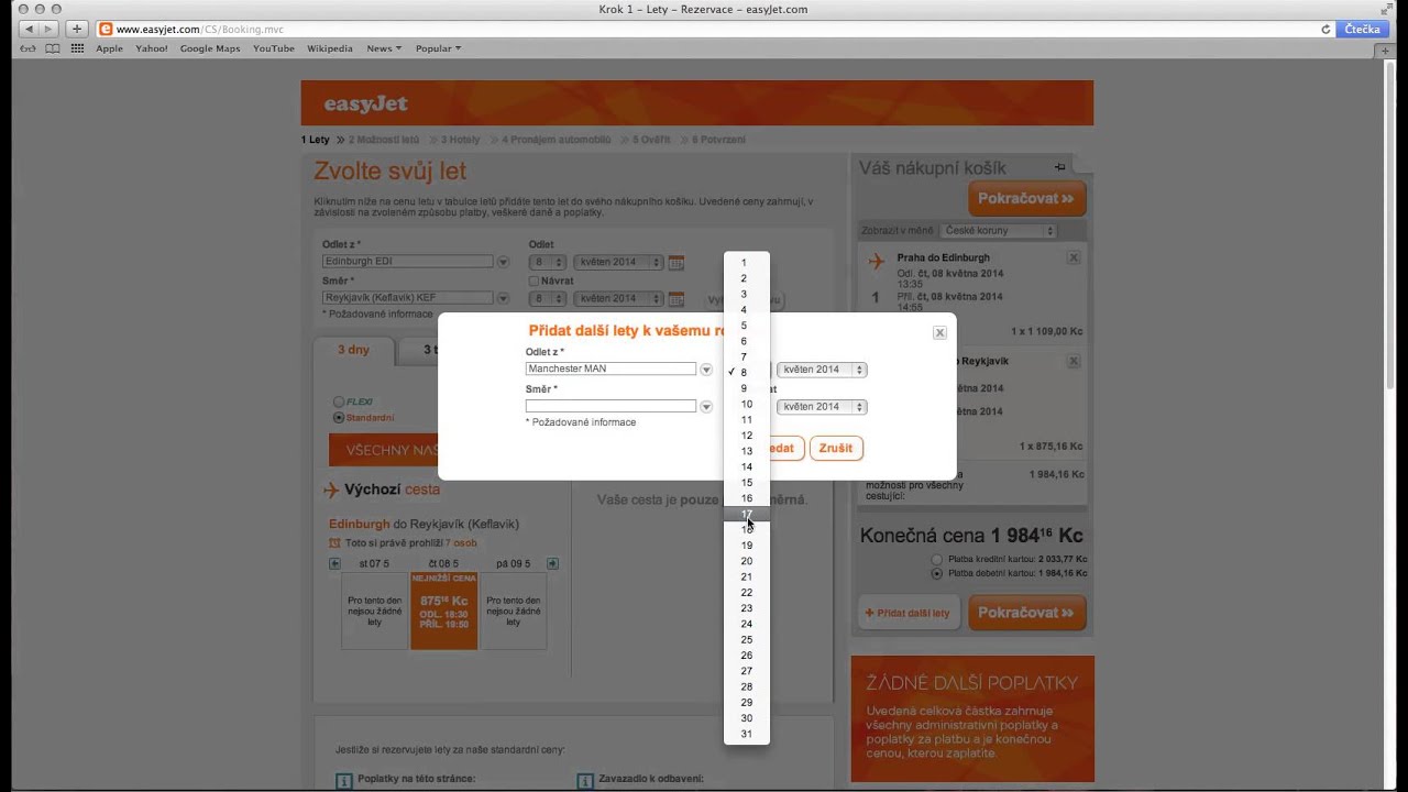 Cestujlevne.com - Rezervace v&iacute;ce letenek u easyJet - n&aacute;vod