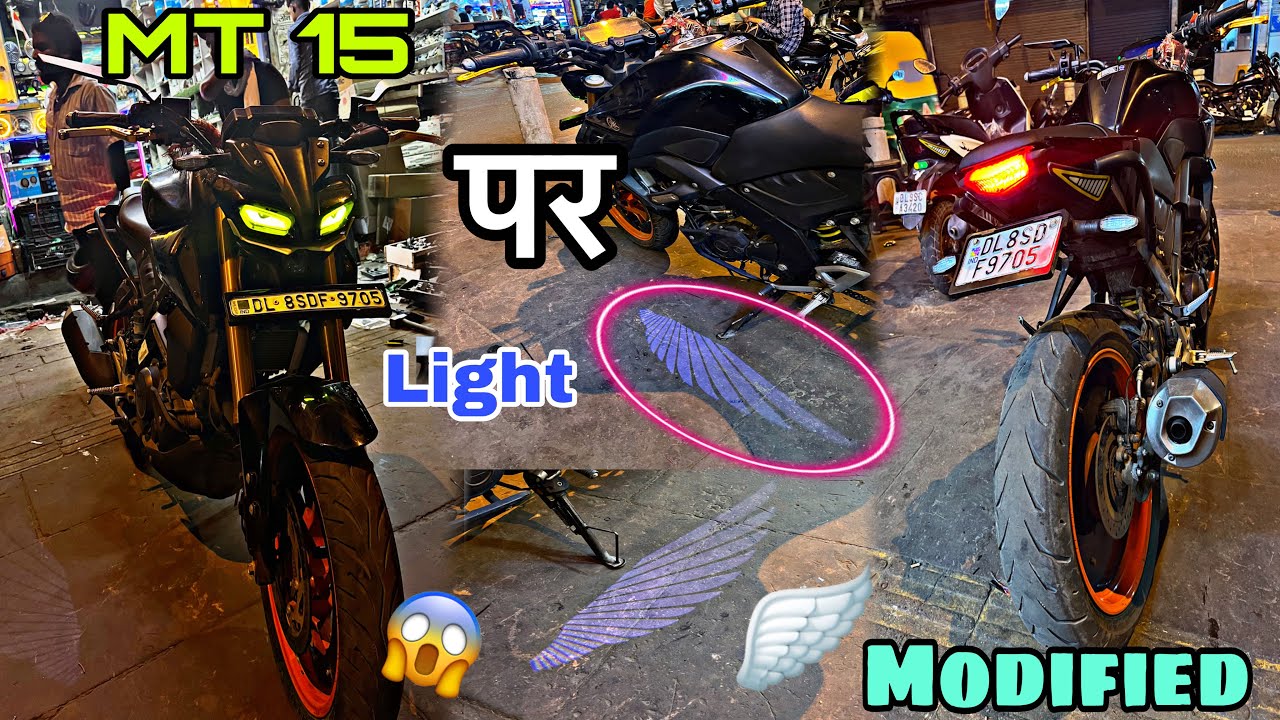 Yamaha MT-15 Modifications | Wings Light 🪽 पर वाली लाइट | MT 15 Modified ❤️‍🔥