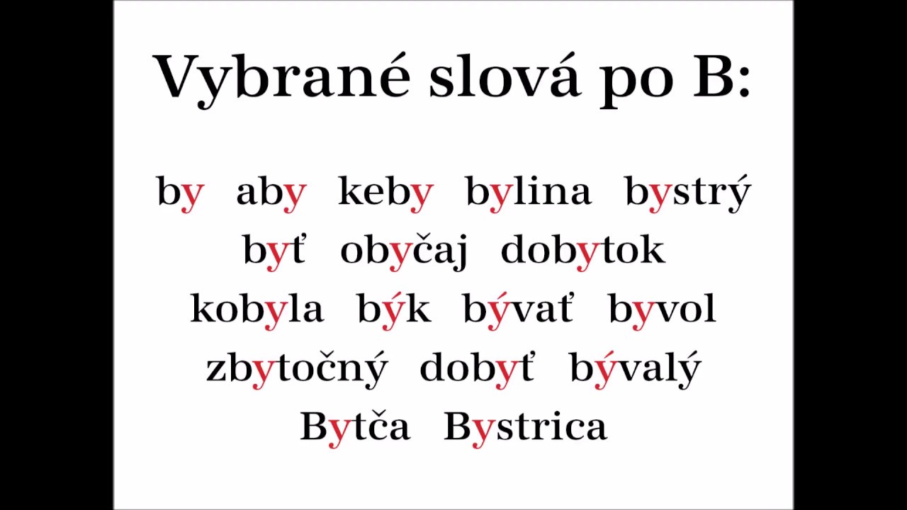 VYBRANÉ SLOVÁ B M P R S