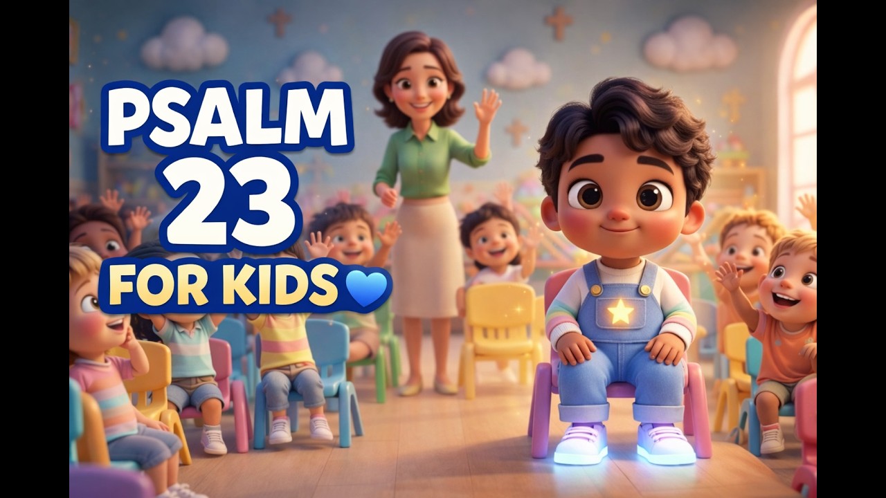 Psalm 23 for Kids 💙 | Learn to Pray with Tovii at Church | Christian Song & Story