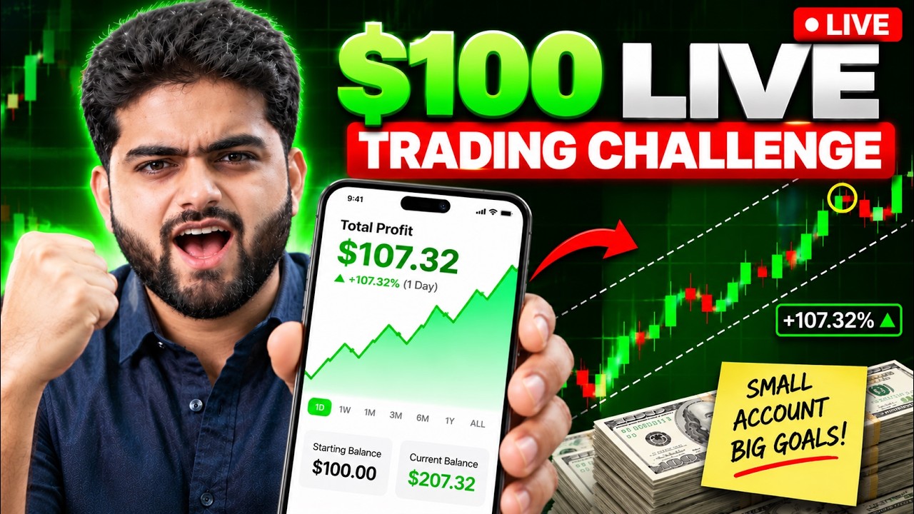 🔴 LIVE 100$ Trading Challenge | Gold & Bitcoin Trading | Young Trader Viraj 🎉