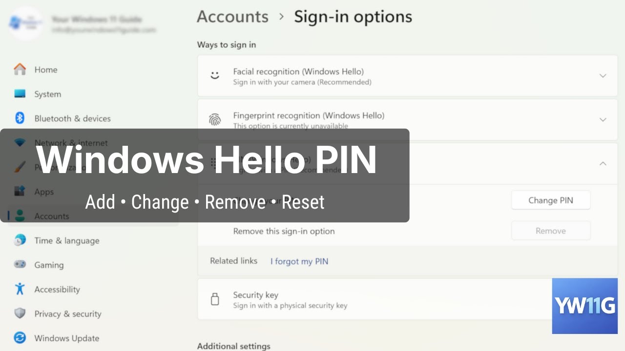 Windows Hello PIN in Windows 11 - Add, Change, Remove or Reset