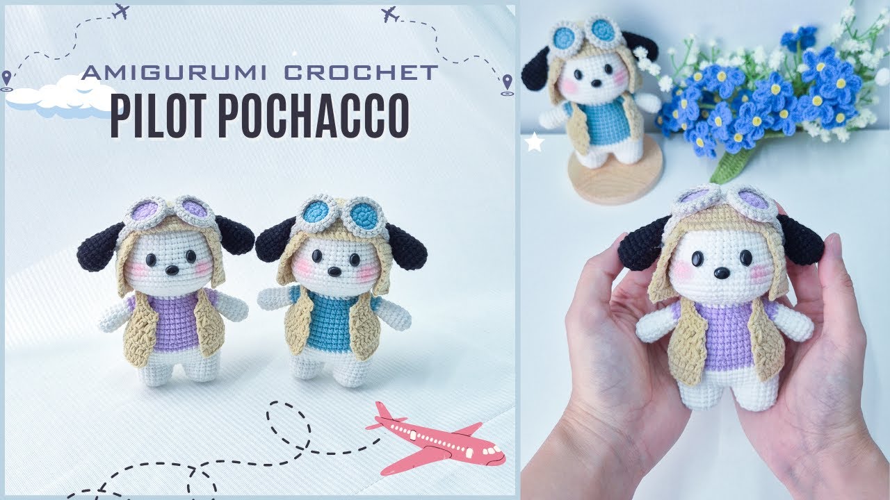 How to Crochet Amigurumi Pilot Pochacco - Cute Amigurumi Pattern | NHÀ LEN