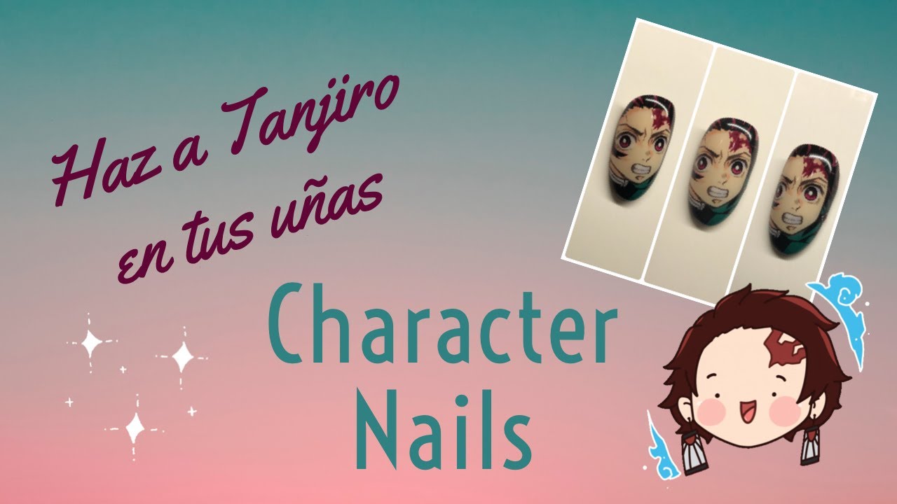 Haz personajes de anime en tus uñas (Tanjiro Demon Slayer)/【鬼滅の刃】痛ネイル【竈門炭治郎】