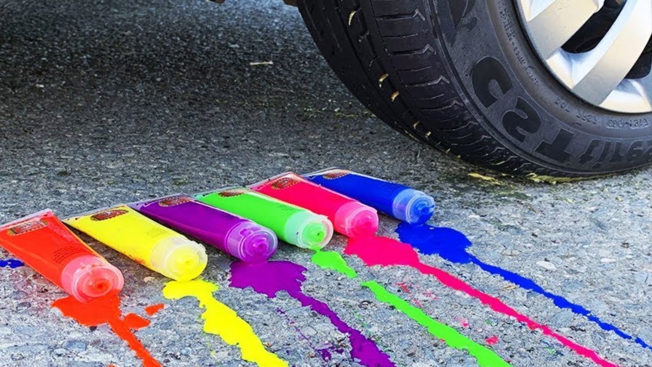 Crushing things with a car | The Crushing Crunch Experiment: Paint Crash