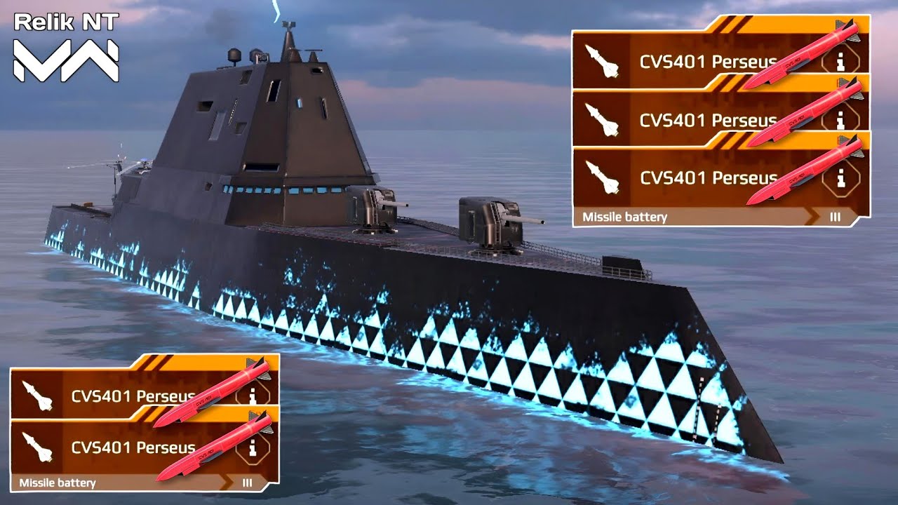 USS Zumwalt With Full CVS401 Perseus Missile Gameplay - Modern Warships 