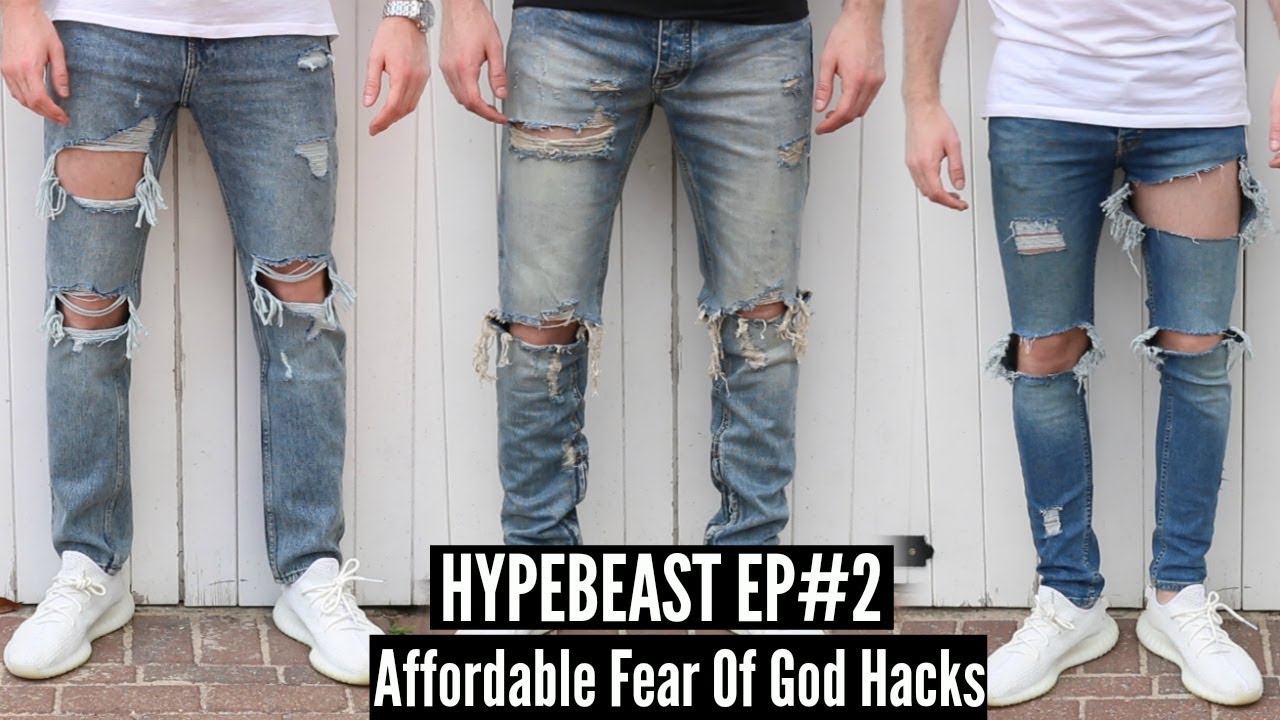 Best Fear Of God Affordable Alternatives - Distressed Denim DIY Tutorial HYPEBEAST #2