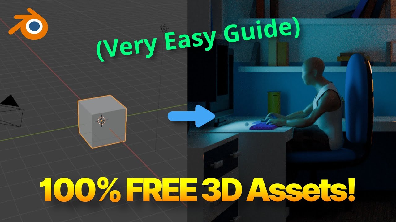 Make a Full 3D Scene in Blender with Free Assets VERY EASILY!!  #blender