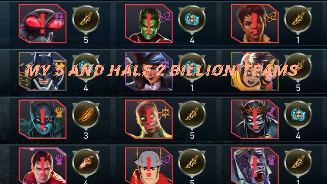 My 5 teams….for now | injustice2 mobile 