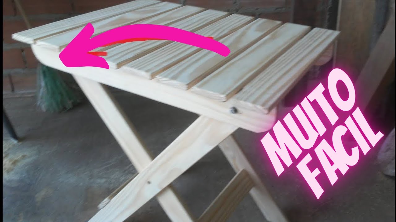 DIY _ Idea Surpreendente Mesinha Dobravel Para Fazer em casa Joinery MAKE Easy Folding Table of Wood