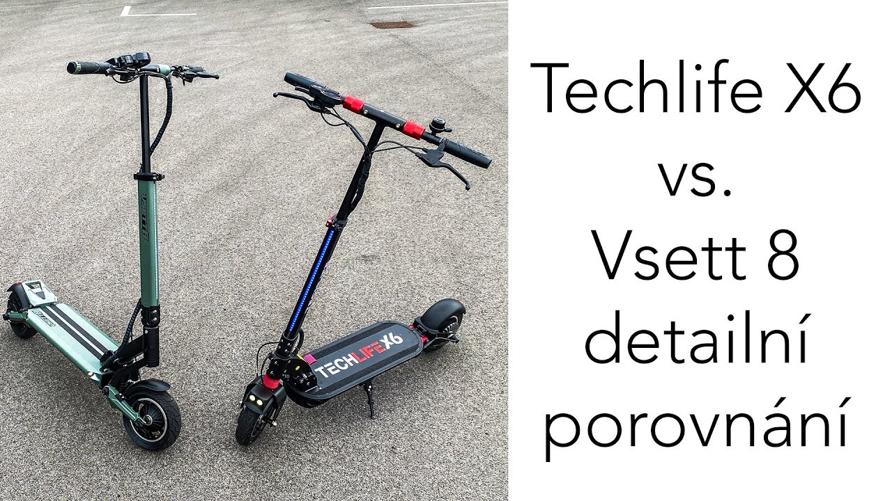 Techlife X6 vs. Vsett 8 - detailní porovnání nej koloběžek do 23 tisíc