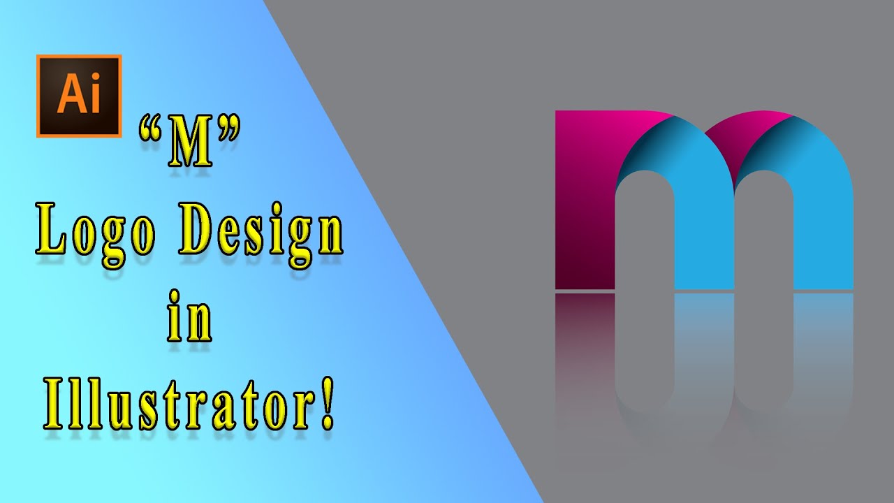 M Logo Design in Adobe Illustrator | Easy Tutorial for Beginners