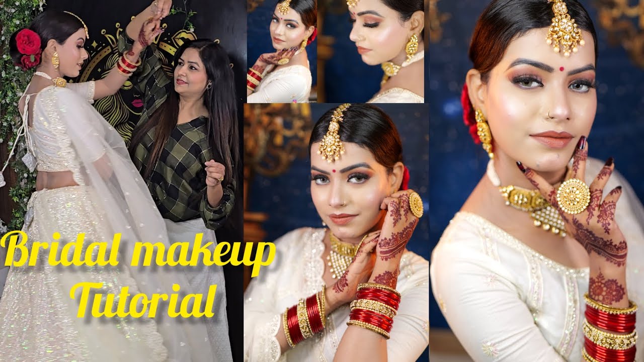 Beautiful bridal Makeup tutorial step bystep!🤍#bridalmakeup#makeup#firozabad #makeupartist9808897368
