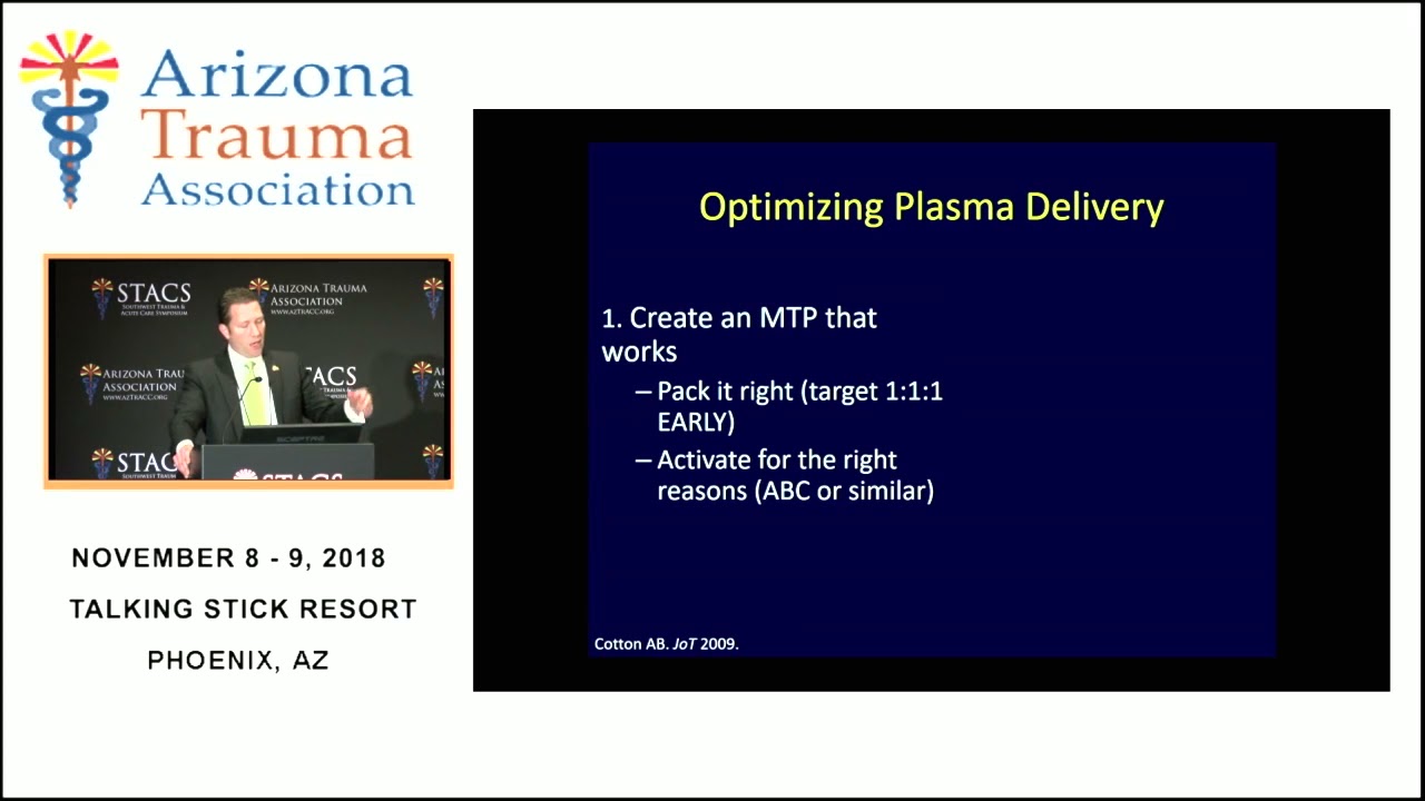 Strategies to Enhance Plasma Availability for Massive Transfusion - Presented at STACS 2019
