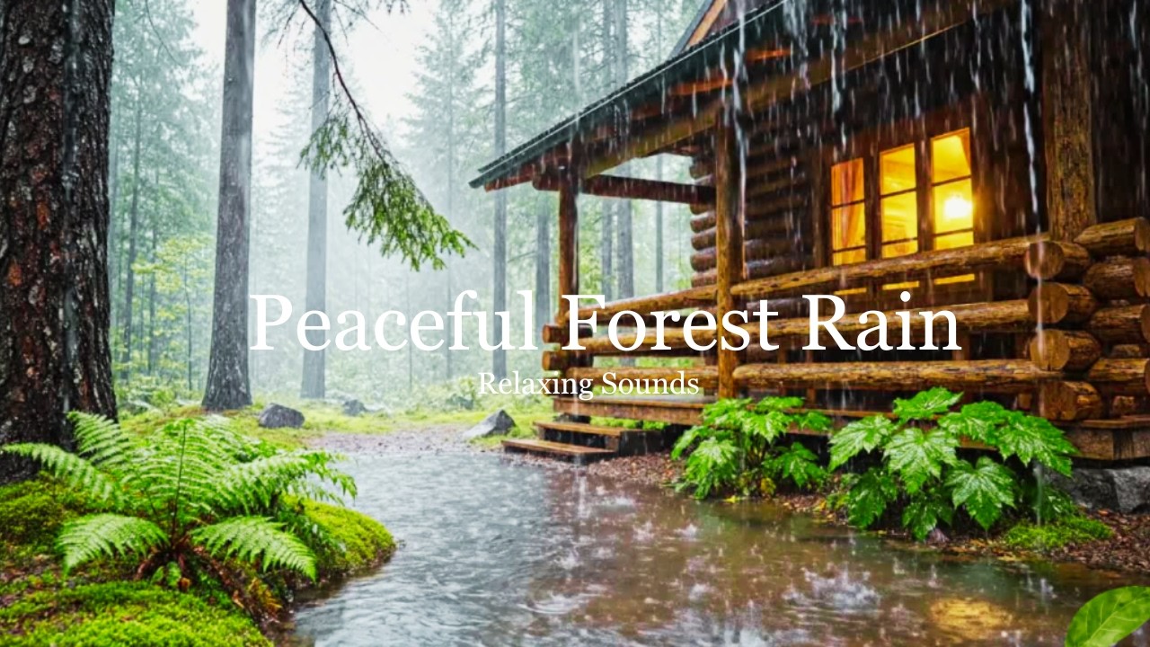 10 HOURS of Peaceful Forest Rain 🌲 Cozy Cabin Rain Sounds for Relaxing, Focus & Chill Vibes