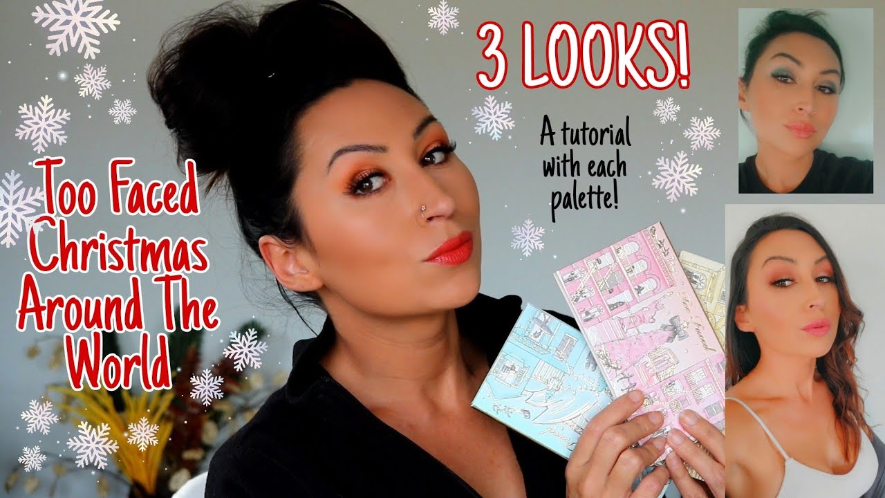 Too Faced Christmas Around The World Tutorial in Natural Lighting & Review | 3 LOOKS | Vanessa Elle