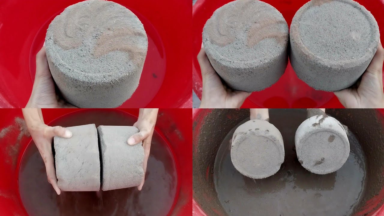 Brown dirt sand shapes Crumbling in Water satisfying