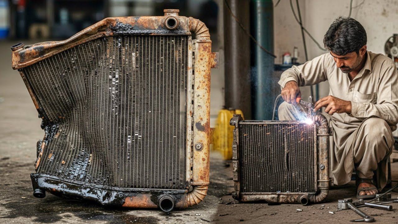 Old Truck Radiator Restored & Converted into Toyota Hiace | Repairing and Restoration Process