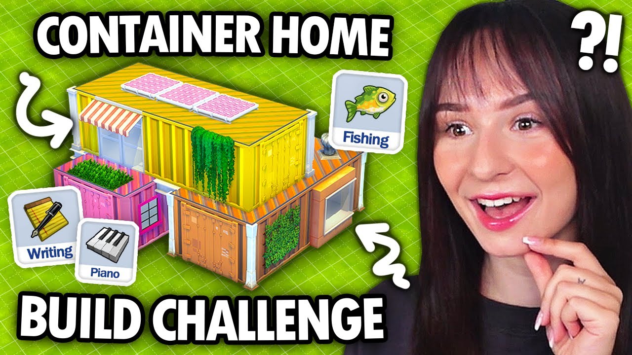 I built a SHIPPING CONTAINER home with 3 RANDOM SKILLS in The Sims 4