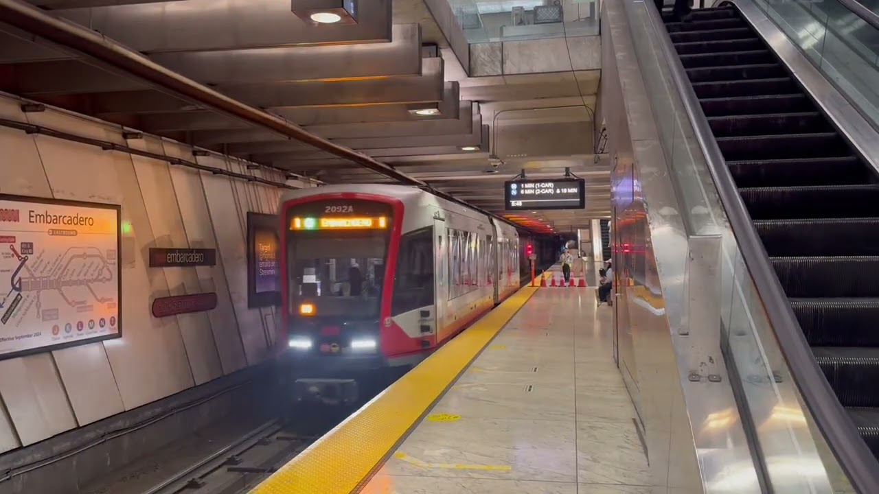 Trains in downtown San Francisco - March 2026