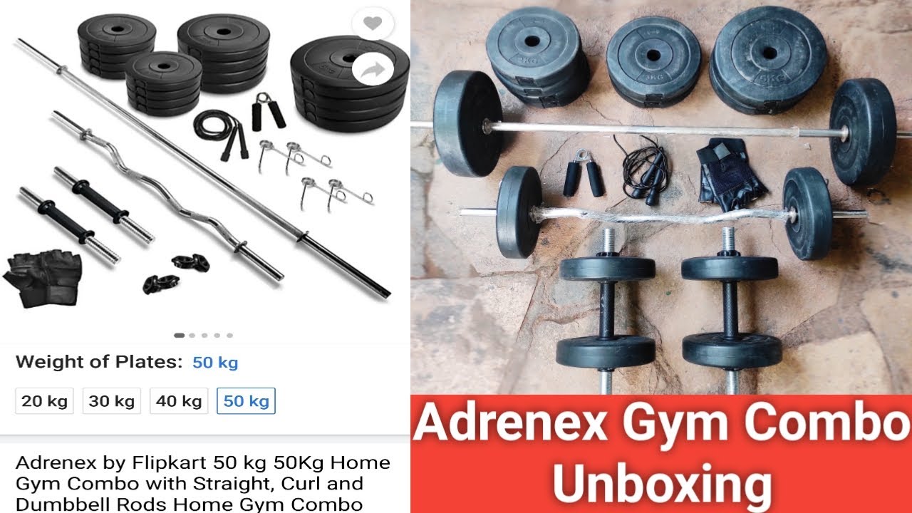 Adrenex by Flipkart | 50Kg Home Gym Combo | Unboxing and Full Review with Detailed Information