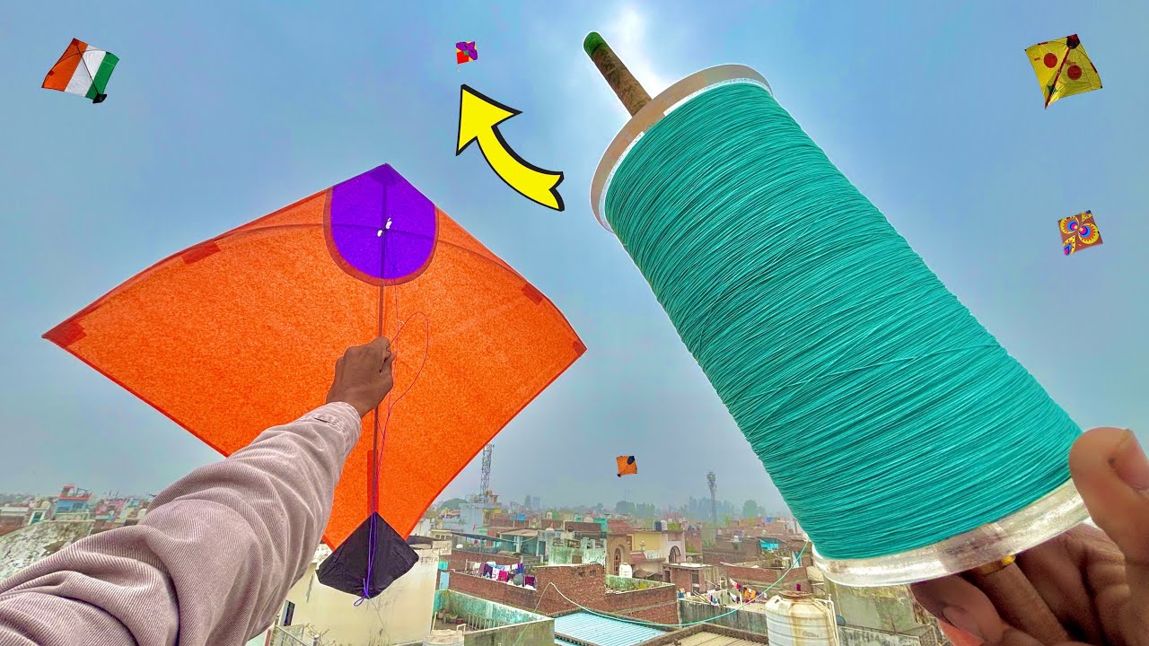 New Manjha Testing & Kite Fighting tricks | kite cutting | kite flying | kite | patang