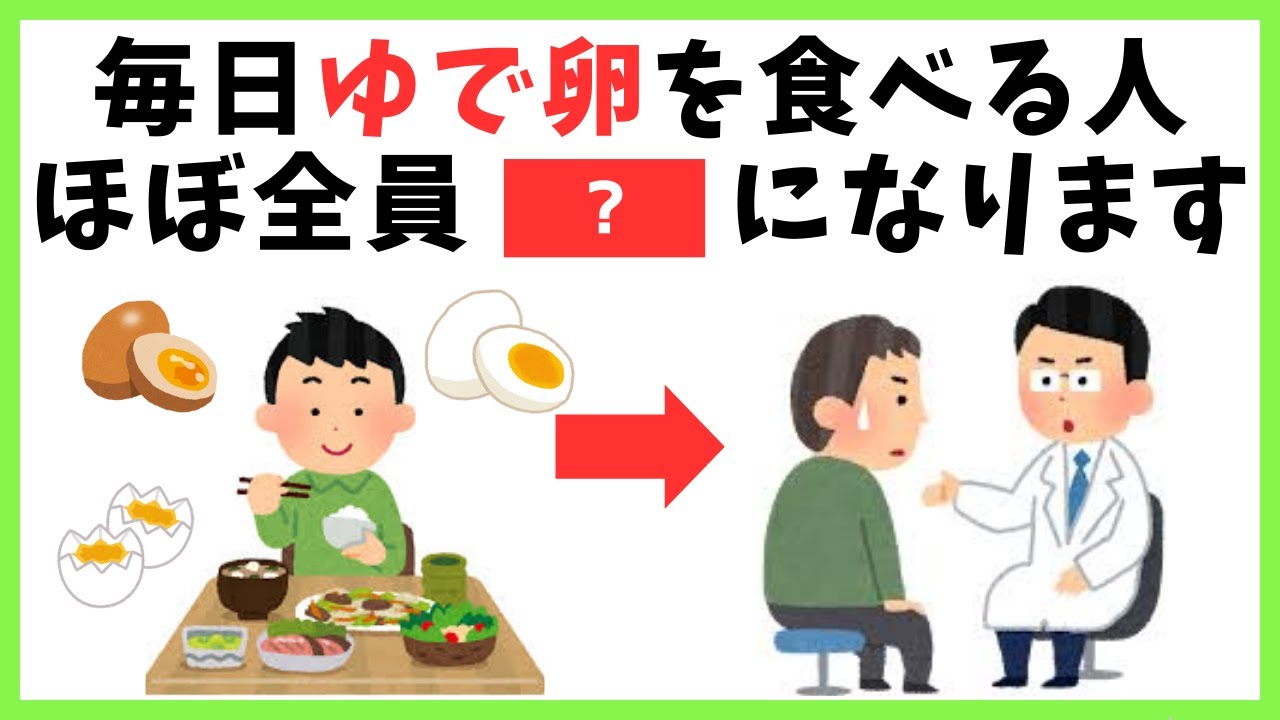 【知って得する健康雑学】毎日ゆで卵を食べる人、ほぼ全員〇〇になります【ダイエット/血糖値/睡眠/コレステロール】