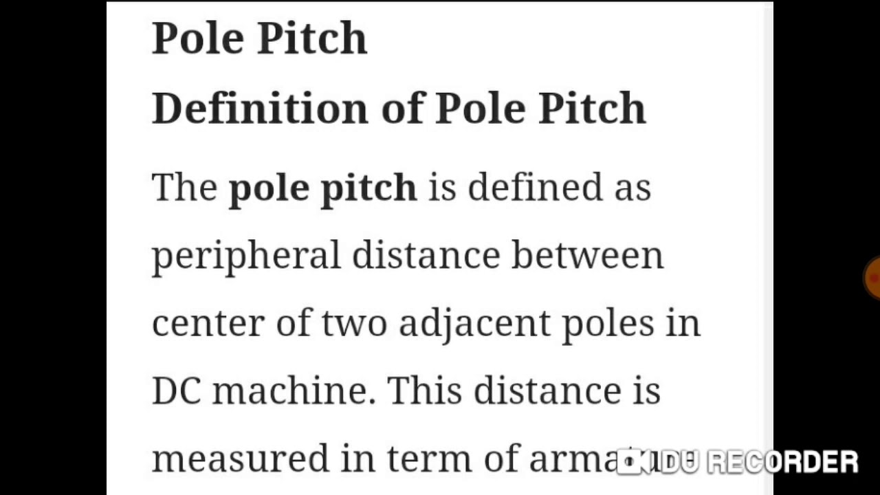 Pole pitch