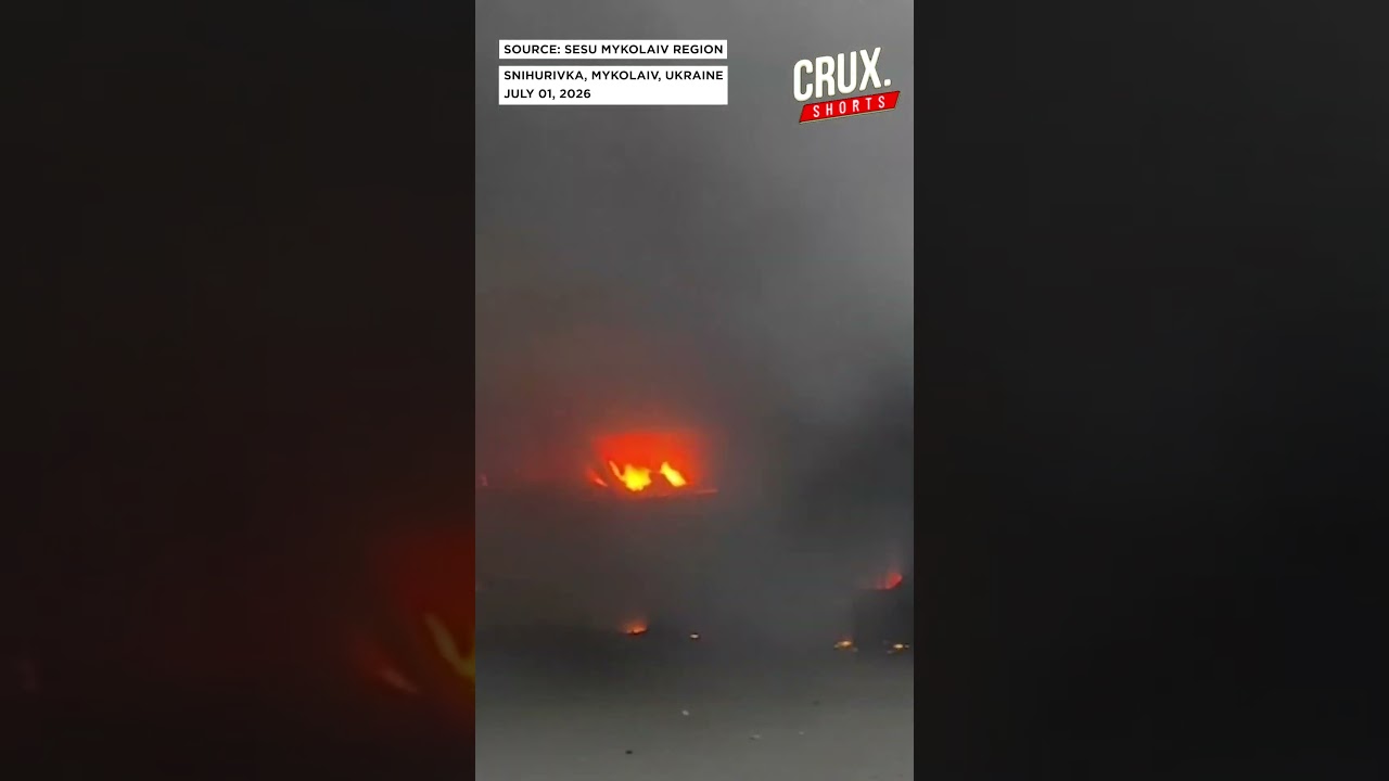 Massive Fire Erupts After Russian Drone Hits Hardware Store In Ukraine's Mykolaiv Region