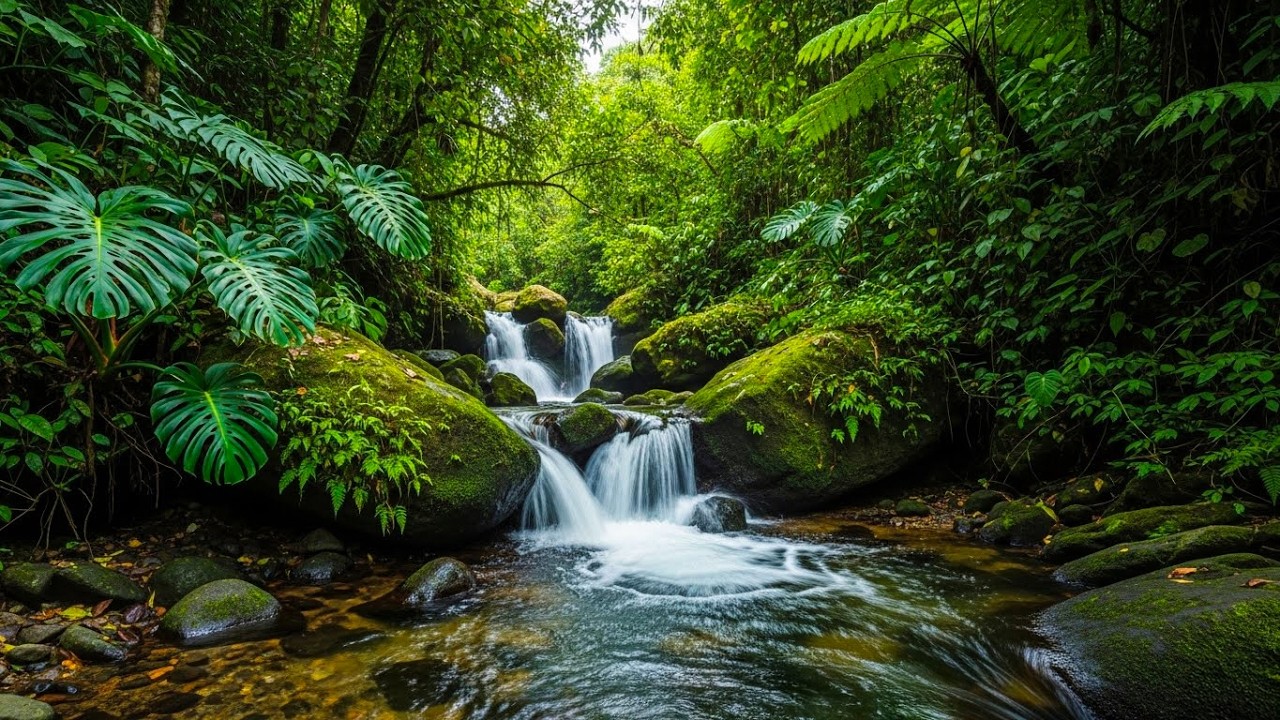 River Flowing Birds Chirping – Gentle Forest Stream Surrounded by Soothing Birdsong for sleep #022
