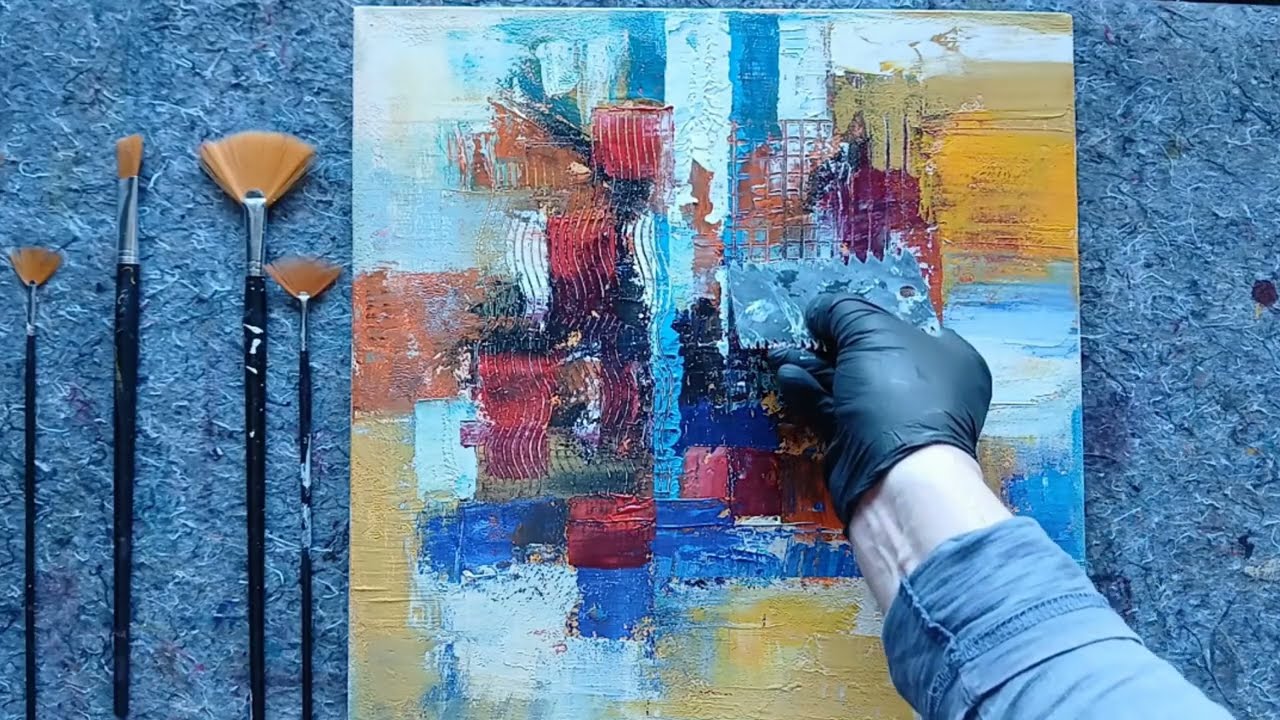 Urban Fragments Part #5: LA | Abstract Acrylic Painting with #Impasto #AcrylicPainting #PaletteKnife