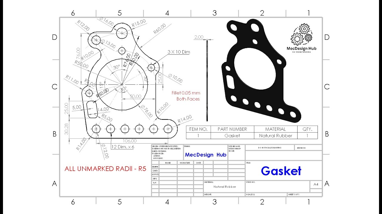 SolidWorks Tutorial: Design a Gasket &ndash; Comprehensive Step-by-Step Guide