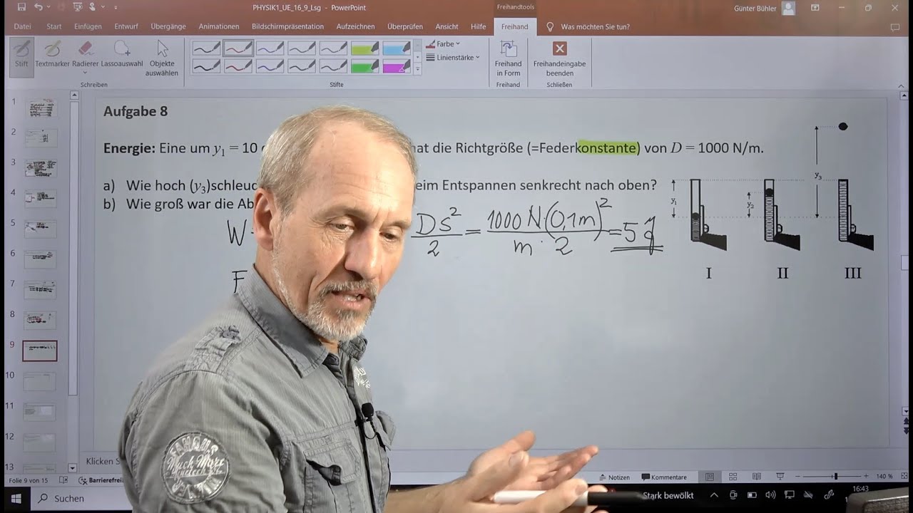 PHYSIK AUFGABEN (Serie A, Aufgabe 8): Kinematik, Energie