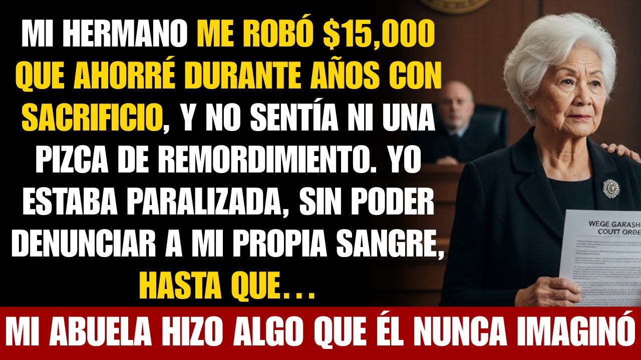 Mi hermano robó mis ahorros de $15,000—mi abuela lo demandó y embargó su salario