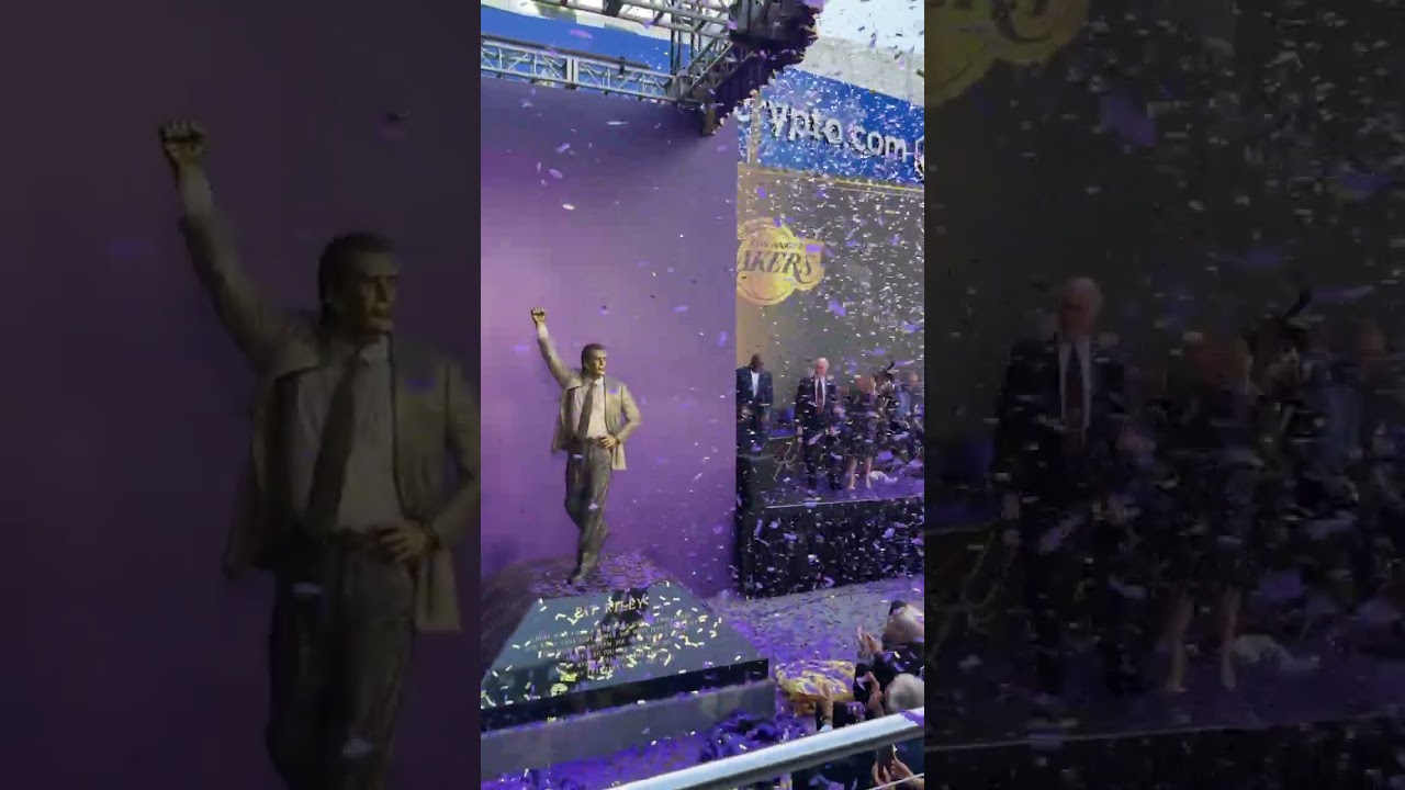 Pat Riley's Lakers Statue Unveiled in LA #nba #nbabasketball #patriley