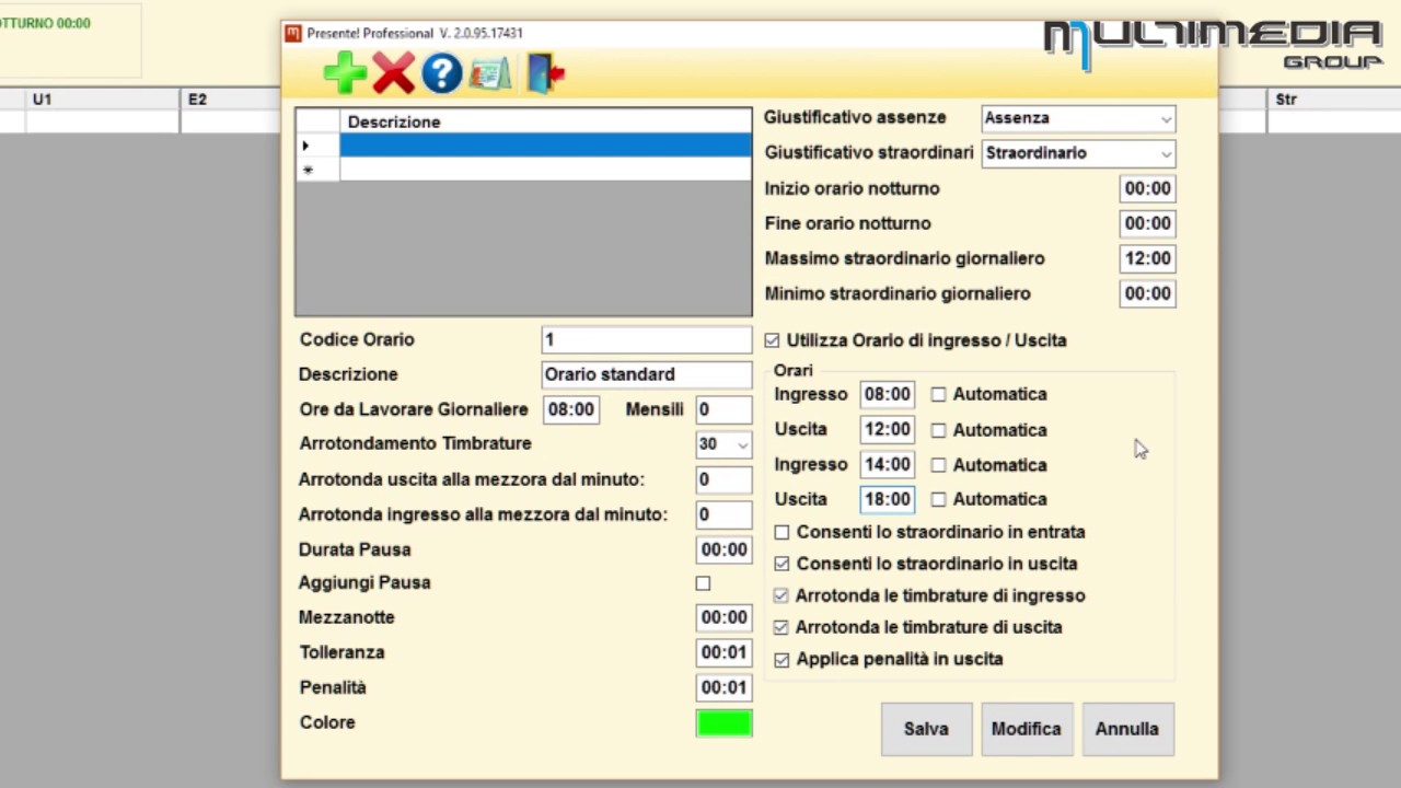 Presente professional inserimento dipendenti e orario