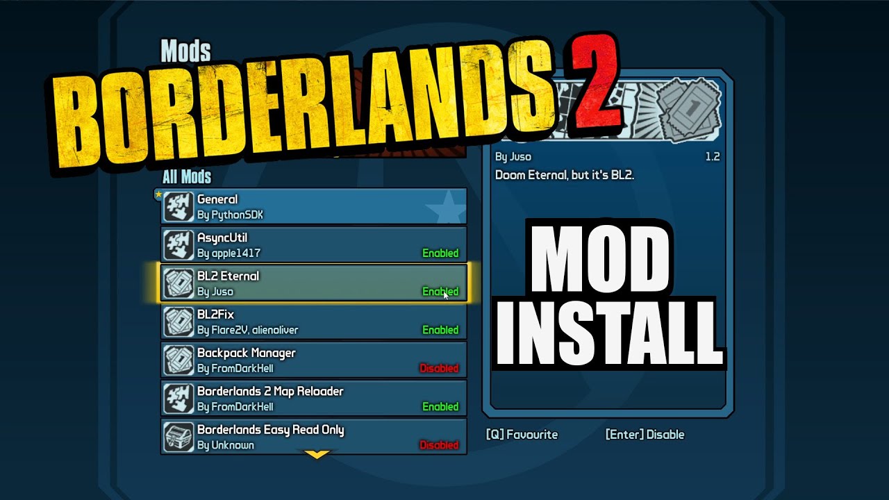 Borderlands 2 | How to Install Mods (Bl2 Eternal)