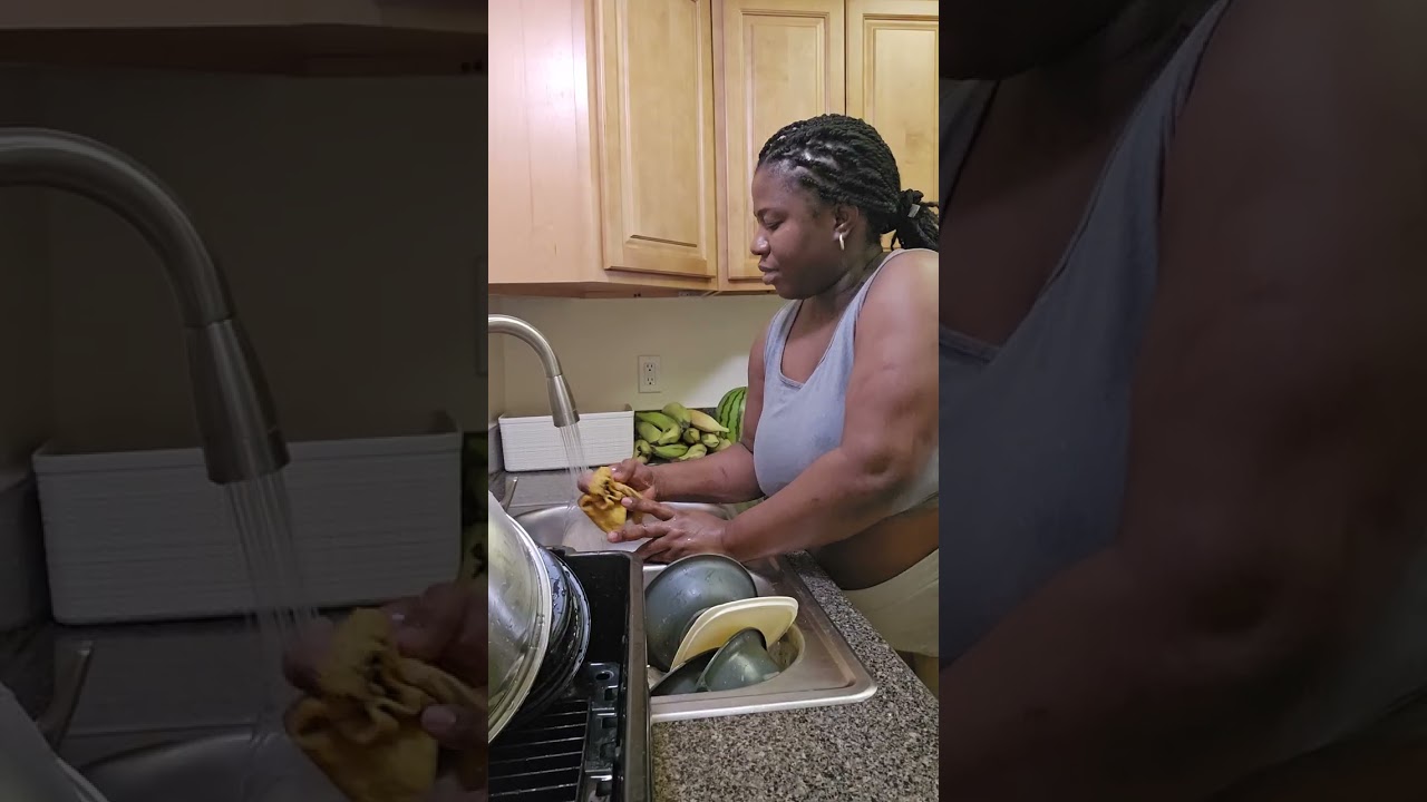 Washing the dirty dishes in the sink #youtube 