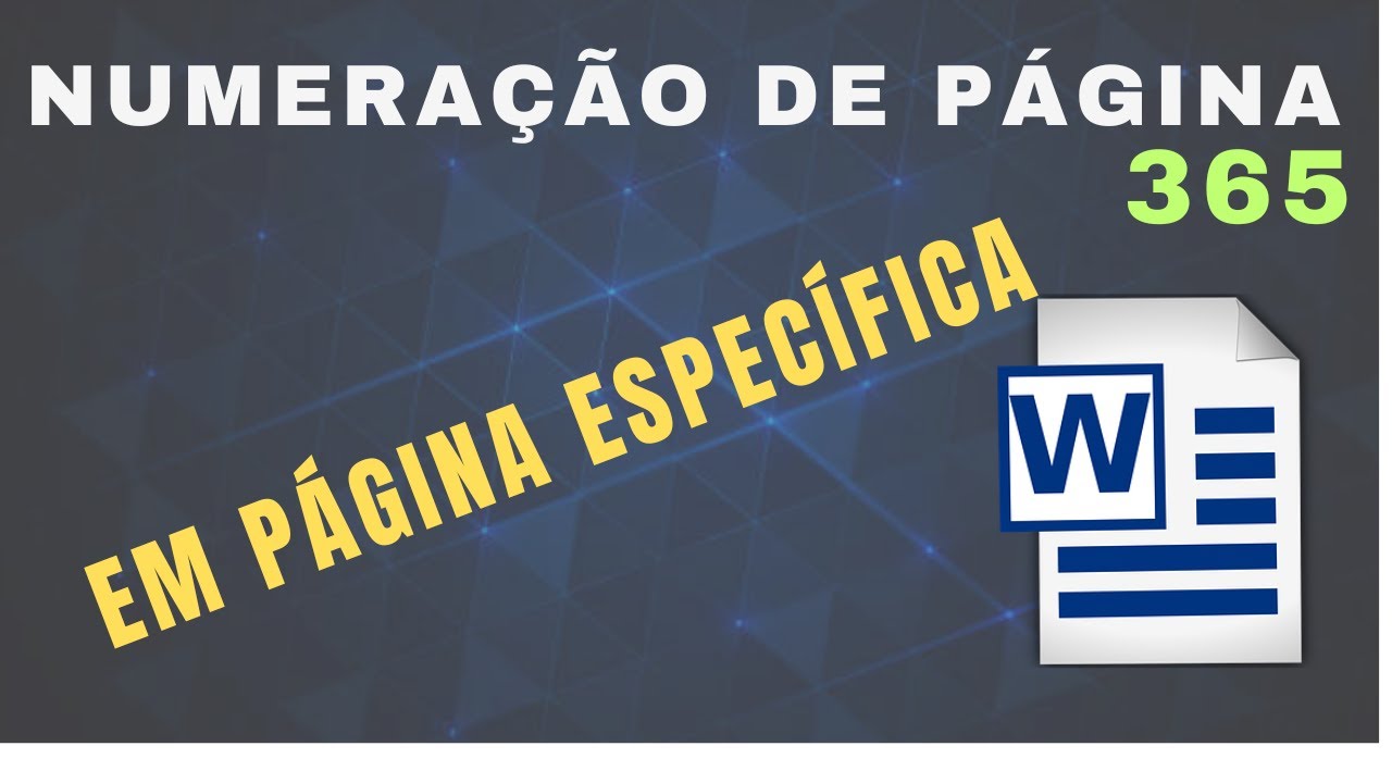 Numeração de página no word 365